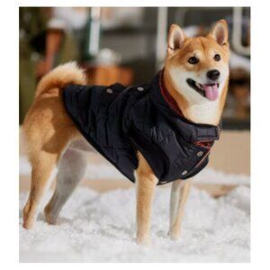 Frisco Heavy Weight Matte Quilted Volume Dog Puffer Black with Sherpa Lining NEW